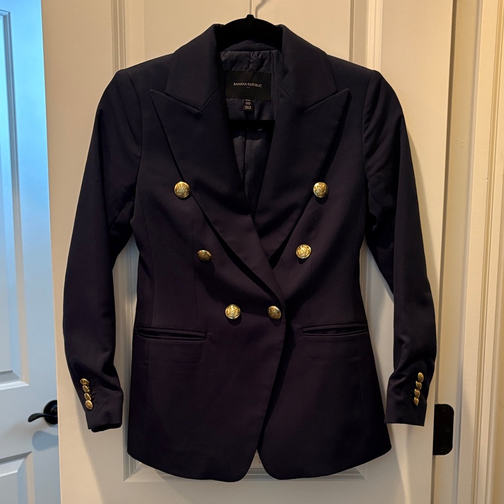 Banana Republic Navy Blazer with Gold Buttons